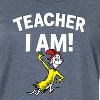 Women's Dr. Seuss Teacher I Am Graphic T-shirt Dress - Heather Blue - Large - 2 of 4