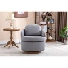 CAVINAS Boucle Swivel Accent Chair with Ergonomic Design and Solid Wood Base, 360-Degree Rotating Comfy Armchair - 3 of 4