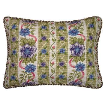 C&F Home 12" x 16" Floral Lattice Needlepoint Pillow