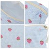 Unique Bargains Quilted Stripe Strawberry Square Makeup BaG 1 Pc - 3 of 4