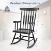 Costway Solid Wood Rocking Chair Porch Rocker Indoor Outdoor Seat Glossy Finish White\Coffee - image 3 of 4