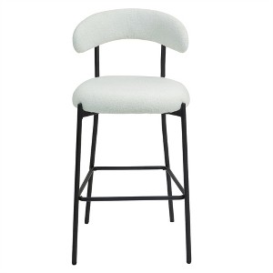 OUTSUPPLY Bar Stool, Black Metal Base with Footrest for Kitchen, Cafe, Vanity, Easy Assembly - 1 of 4