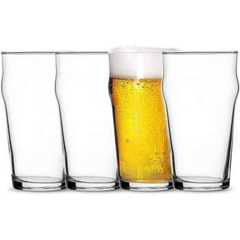 JoyJolt Grant Large Pint Beer Pub Glasses Set 19.2 oz