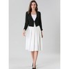 INSPIRE CHIC Women's Regular Fit Notched Lapel Ruched Sleeve Business Crop Blazer - 3 of 4