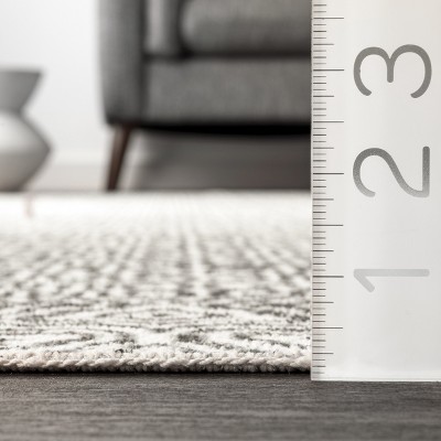 Sleek Gray Abstract Rectangular Easy-Care Rug