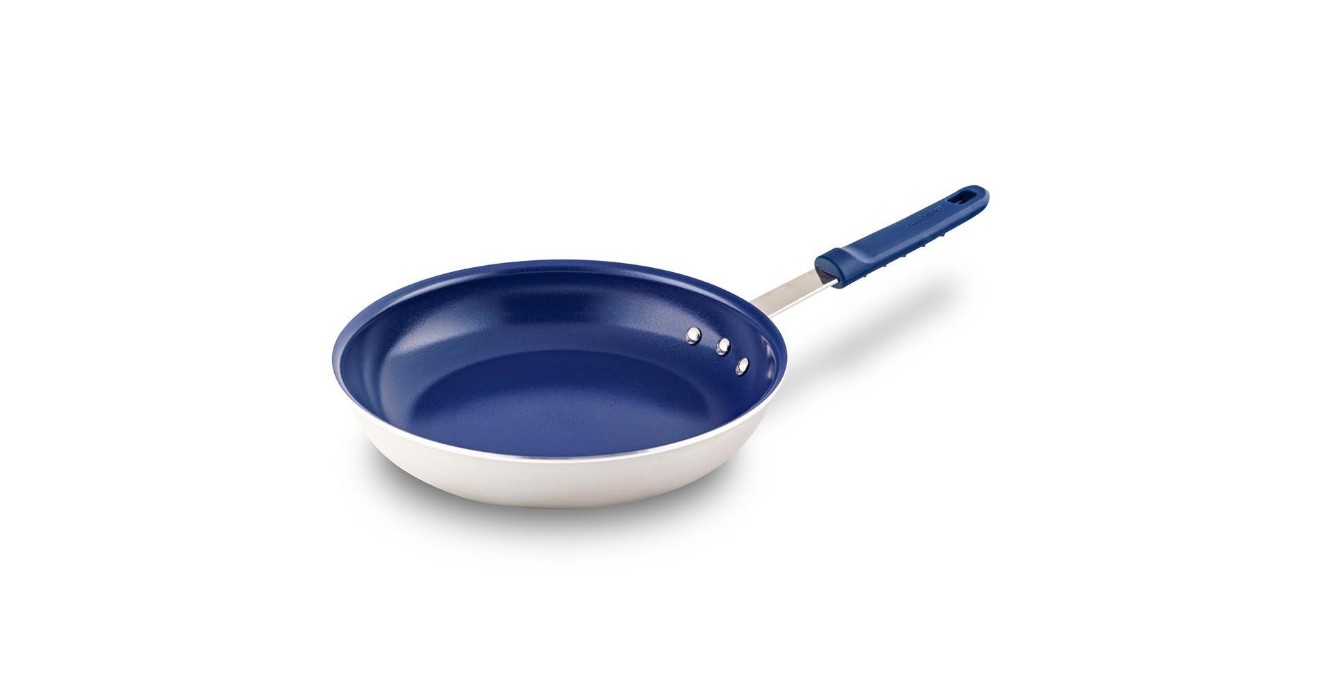 NutriChef 8" Small Fry Pan - Small Skillet Nonstick Frying Pan with Silicone Handle, Ceramic Coating, Blue Silicone Handle