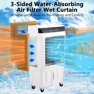 Evaporative Air Cooler, 1800CFM Portable Swamp Cooler with Remote Control, 3 Speeds, 12H Timer & 8.4 Gallon Water Tank, 3-IN-1 Cooling Fan - 1 of 4