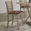 DOMETOUR Set of 2 Dining Counter Height Chairs Modern Farmhouse Rustic Look Distressed Design Ladderback Solid Wood - 2 of 4