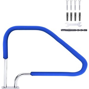 Swimming Pool Handrail, Durable 304 Stainless Steel with Non-Slip Blue Handle Covers, 385 lbs Load Capacity, Easy Quick-Install Fittings - 1 of 4