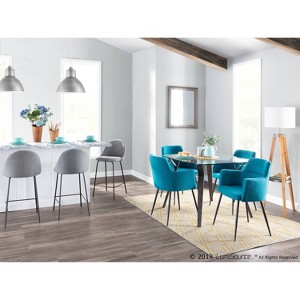 LumiSource Set of 2 Andrew Contemporary Dining/Accent Chair Teal - 1 of 4