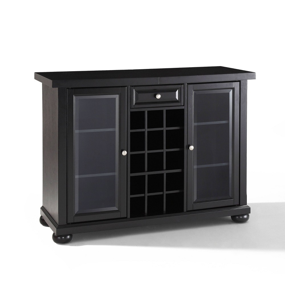 Photos - Display Cabinet / Bookcase Crosley Alexandria Sliding Top Bar Cabinet Black  