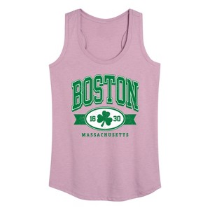 Women's - Instant Message - Boston Mass Clover Graphic Racerback Tank - 1 of 4