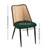 Coolbibila Rattan Kitchen Dining Chairs Set Of 2,Boucle Upholstered Armless Kitchen Dining Chair,Natural Rattan Back Kitchen Dining Chair - 3 of 4