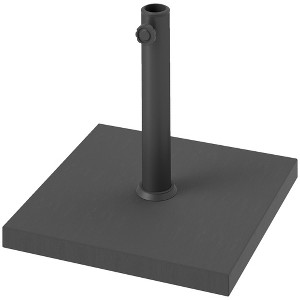 48 round patio table with umbrella hole Highland Round Patio Table (Color: Black, Size: 36")