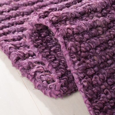 Purple Hand-Knotted Wool Runner Rug, 2'6" x 6'