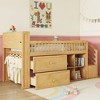 Sapphtopaz Twin Size Loft Bed with Multifunctional Storage & LED,Space-Saving Bed with Stairs & Guardrail, Wood Kid Bed Frame for Boys & Girls - 3 of 4