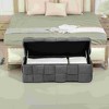 CAVINAS Storage Bench for Bedroom,Velvet Storage Ottoman Bench with Safety Hinge for Living Room,Bedroom,Beige/Black/Green/Orange/Dark Gray - 4 of 4