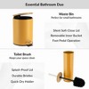 Evideco French Home Goods Bathroom Set with Bamboo Lid - Matte Metal Trash Can and Toilet Brush - 3 of 4