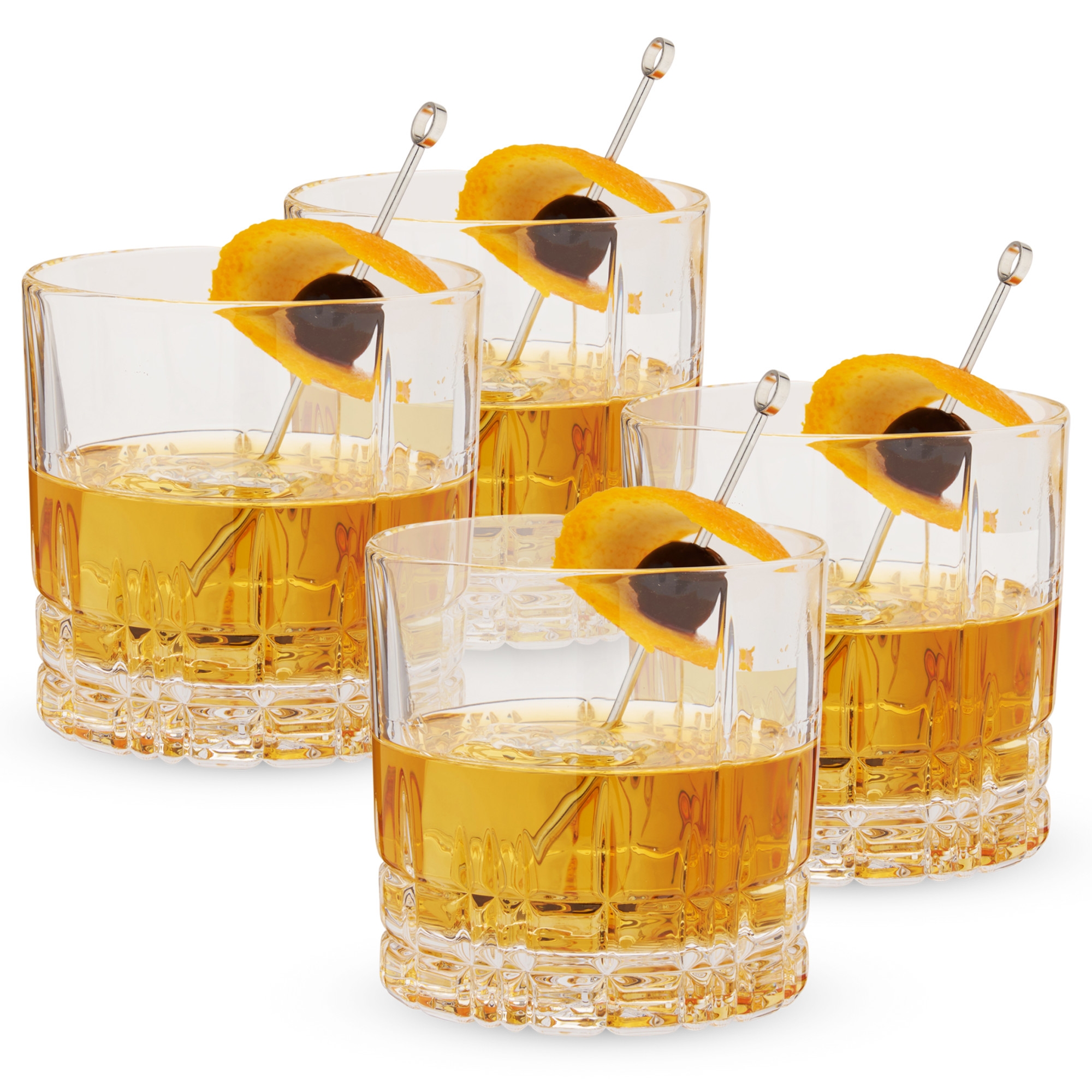 Spiegelau Perfect Serve Single Old Fashioned Glass Set of 4 - Lowball Cocktail Glasses, Crystal, Dishwasher Safe, Cocktail Glass Gift Set - 9.5 oz