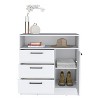 Okak 3-Drawer Dresser with 1 Door-Storage Cabinet&1 Shelf,Spacious Storage Dresser for Bedroom,Matte White Finish  Dresser,Metal Handle - 4 of 4
