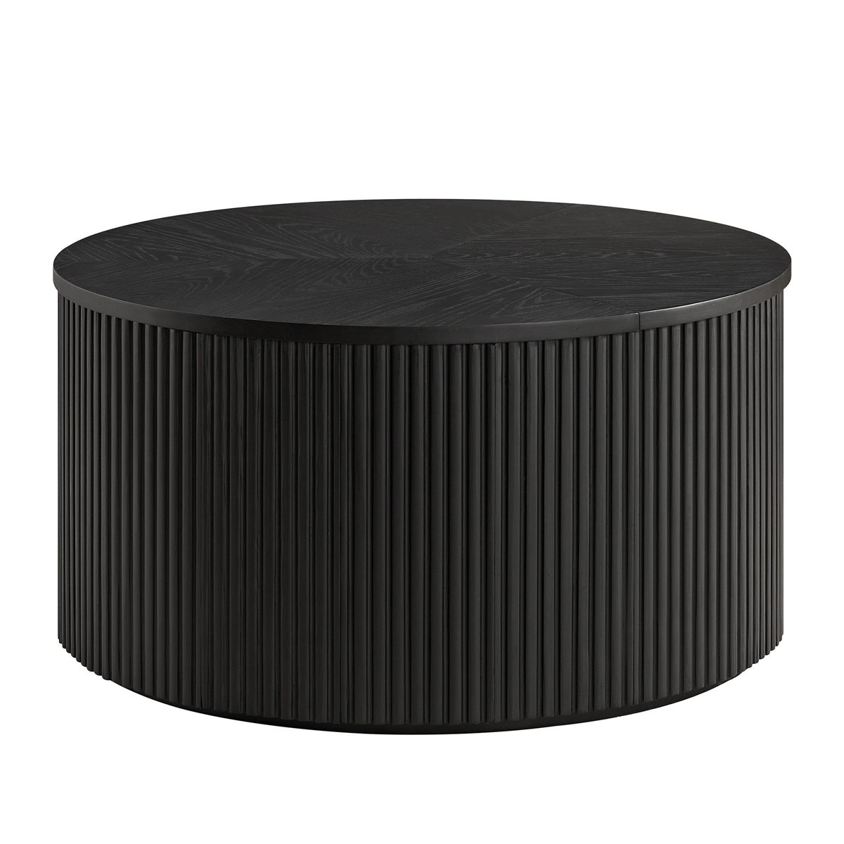 Alaterre Furniture Amos Round Coffee Table for Living Room - 30 Inch Solid Wood Center Table - Mid Century Modern Living Room Furniture (Black) - thumbnail 7