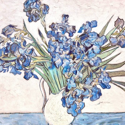 Vincent Van Gogh Blue Irises Gold Framed Canvas Print