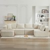 137.8" Corduroy Upholstery U-Shaped Cloud Modular Sectional Sofa with Left Chaise and Pillows, All-Foam Compression Design - 2 of 4