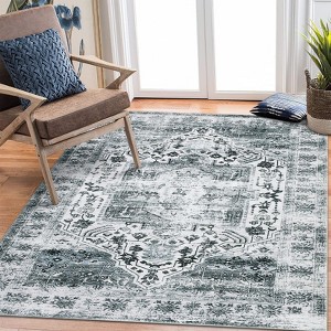 Vintage Oriental Medallion Rug Non Slip Ultra-Thin Rug - 1 of 4