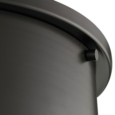 Simpson 14" Drum Flush Mount Light in Oil Rubbed Bronze with Frosted White Shade