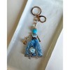 Wrapables Hanging Fashionista Doll Keychain, Crystal Rhinestone Keyring Bag Charm, Blue Rose - 3 of 4