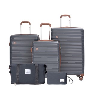 Whisen 5-Piece Set(20/24/28 in.)   Luggage Sets Lightweight Suitcase with TSA Lock and Rotating Wheels - 1 of 4