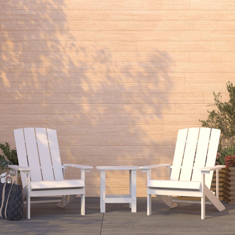 Merrick Lane Set of 2 All-Weather Adirondack Patio Chairs with Matching Side Table, 3 of 18
