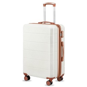 Luggage with Silent Spinner Wheels, Expandable Hardside Carry On 20 Inch,Checked Medium 24 Inch Large 28Inch Suitcase, 3-Piece Set - 1 of 4