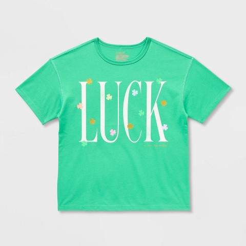 Cat & Jack Kids' Adaptive St. Patrick's Day 'Luck' Graphic T-Shirt - Cat & Jack™ Green XL