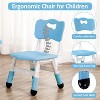 Modern Kids Table and 4 Chair Set,23.26" Height Adjustable Toddler Tables and 4 Chairs with Non-Slip Desk Legs&Organizer Graffiti Desktop - 4 of 4
