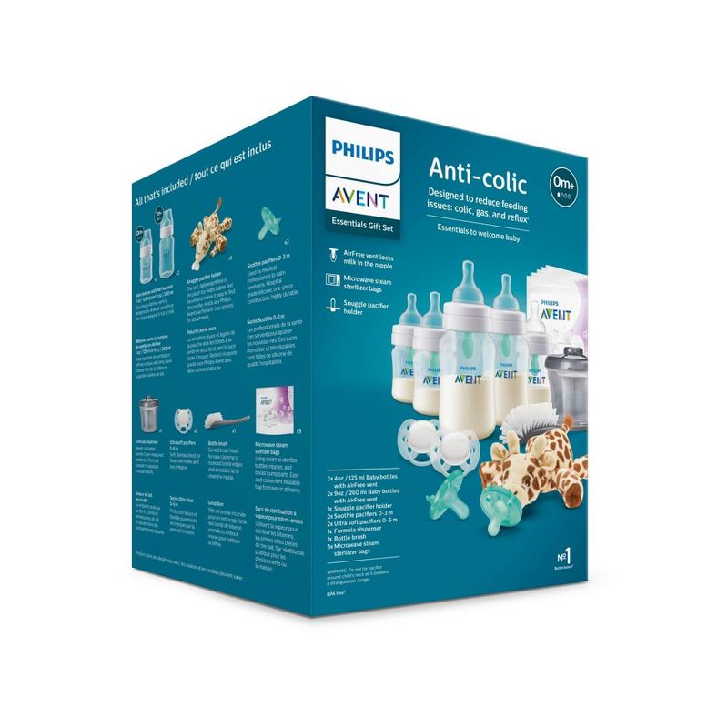 Philips Avent Anti-Colic Baby Bottle with AirFree Vent Essentials Gift Set - 19pc, 4 of 16