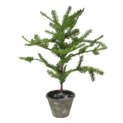 Allstate Floral 22" Green Artificial Mini Pine Tree in Paper Mache Pot