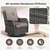 Buenhomino Outdoor Swivel Glider Rocking Chairs Set, 2 Pieces Rattan Wicker Patio Furniture Set for Porch Pool Deck Yard Garden - 3 of 4