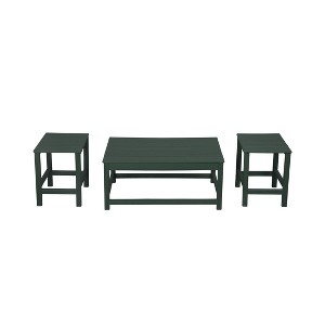 WestinTrends 3pc Outdoor Patio Adirondack Coffeet Table and Side Tables set - 1 of 4