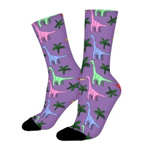 Brontosaurus Women Printed Crew Socks Funny Funky Socks Soft Polyester Novelty Gifts for Artists Men - 1 of 1
