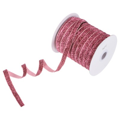 Unique Bargains Metallic Velvet Flexible Ribbon for Crafts 3/8 Inch x 50 Yards 1 Pc