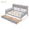 NicBex Full Size Daybed with Storage Wooden Day bed Frame with Shelf Cabinet and 2 Large Drawers for Apartment - 2 of 4