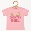 Country Girl Antlers Puff Print  - Toddler Short Sleeve Graphic T-Shirt - 2 of 3