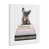 Stupell Industries French Bulldog Pink Fashion Books Canvas Art - 2 of 4