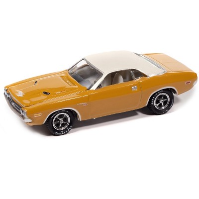 1971 Dodge Challenger R/T Butterscotch with White Top and Interior 1/64 Diecast Model Cars by Johnny Lightning