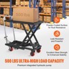 VEVOR Hydraulic Lift Table Cart, 500lbs Capacity 28.5" Lifting Height, Manual Single Scissor Lift Table with 4 Wheels and Non-slip Pad - 3 of 4