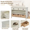Kumasinova 47" Vintage Console Table with Storage Shelf,Entryway Table with Drawers&Water Hyacinth Woven Baskets,Wood Sofa Table for Hallway&Entryway - 3 of 4