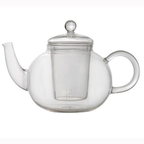 Teapot with Infuser for Loose Tea - 40oz, 3-4 Cup Tea Infuser, Clear Glass  Tea Kettle Pot with Strainer & Warmer - Loose Leaf, Iced Tea Maker & Brewer