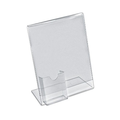 Azar Displays Sign Holder with Attached Brochure Holder 11 x 8.5-inch 10/Pack 252055