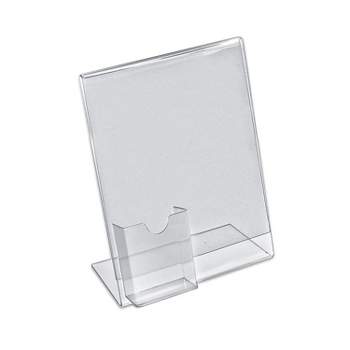 A4 / A5 / A6 Acrylic Sign Holder Display Stand Acrylic Sign Holder Display  Stand Table Stands For Display Picture Holders For Tables Clear Display  Stand Paper Stand Flyer Holder,solid Wood Base(1